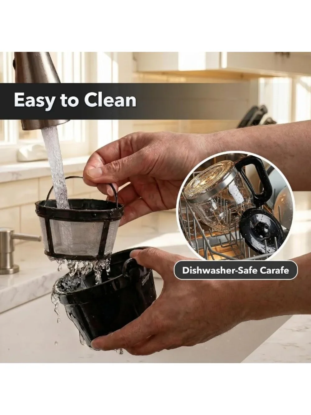 12-Cup Drip Coffee Maker with Easy On/Off Switch, Compact & Stylish Design